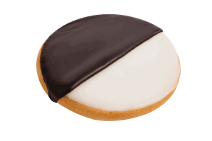 half size black and white cookies